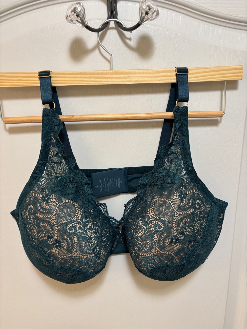 ThirdLove Lace Contour Plunge Bra in Deep Teal